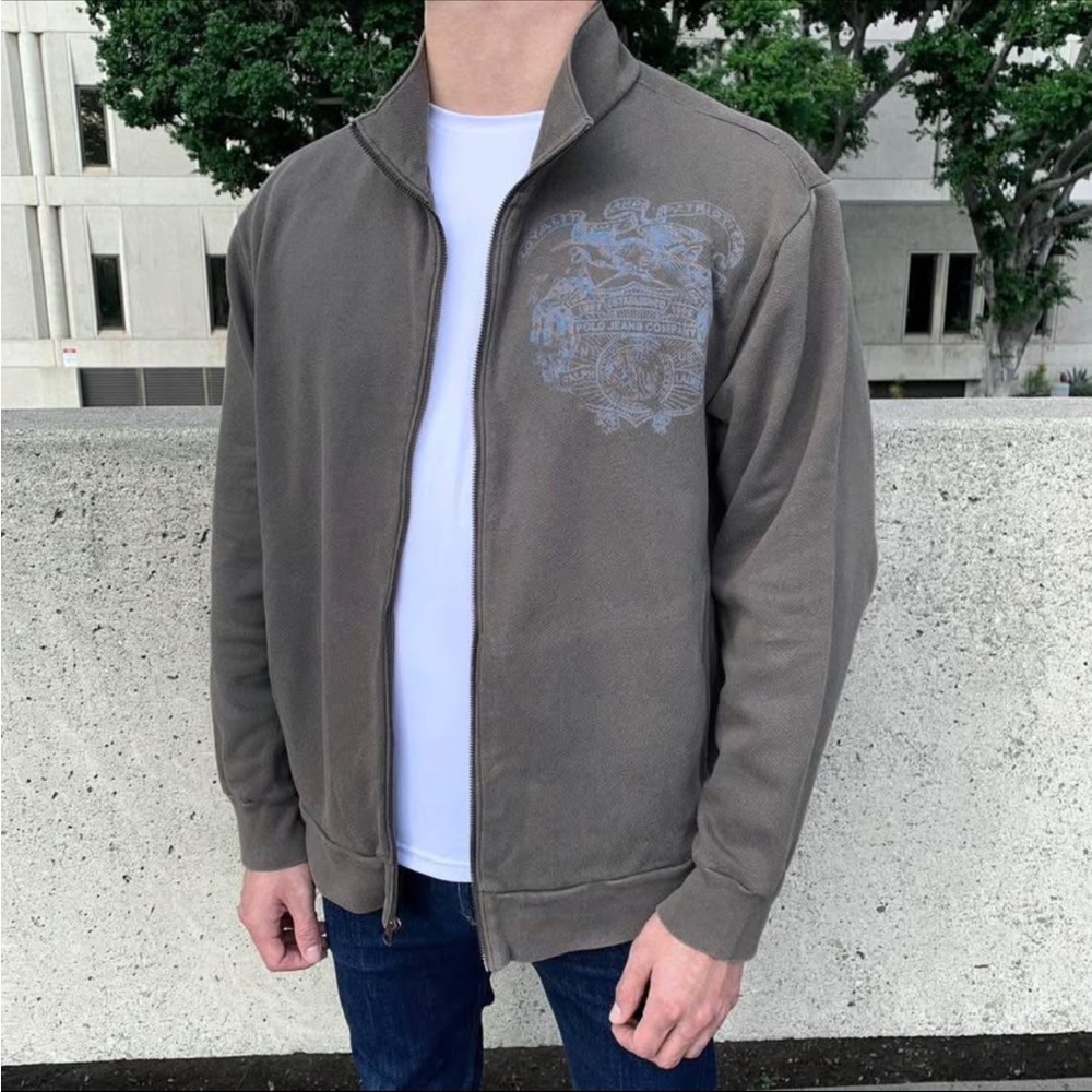 POLO Jeans Company Ralph Lauren Men’s Zip Up Vintage Style Sweatshirt, Size XXL